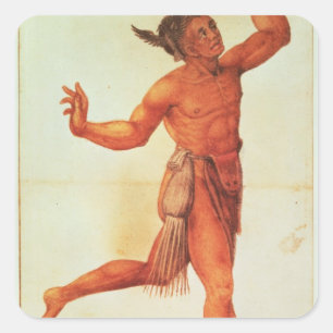 Pegatina Cuadrada Conjurador indio