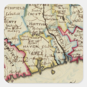 Pegatina Cuadrada Connecticut 11