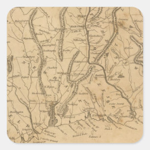 Pegatina Cuadrada Connecticut 12