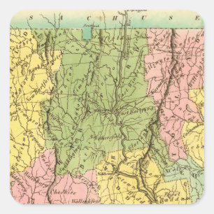 Pegatina Cuadrada Connecticut US