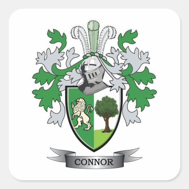 Pegatina Cuadrada Connor Coat of Arms (Anverso)