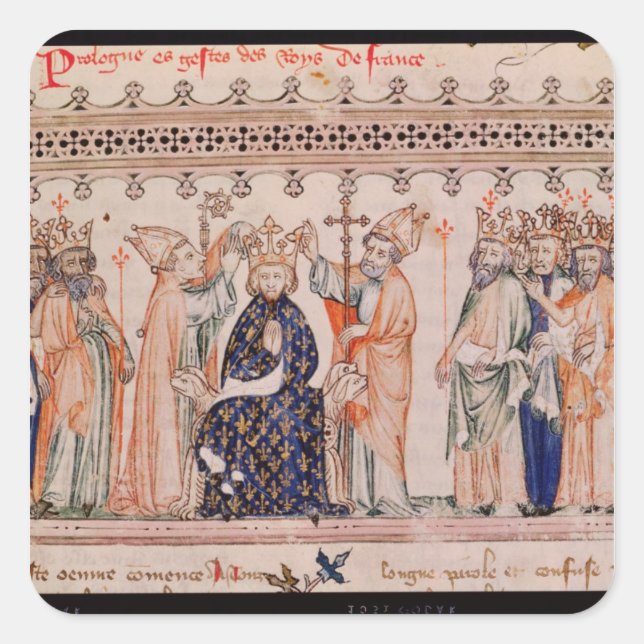 Pegatina Cuadrada Consección Philippe III le Hardi Rey de (Anverso)