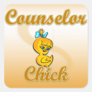 Pegatina Cuadrada Consejero Chick