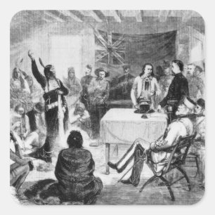 Pegatina Cuadrada Consejo de Toros de Sesión, 1877