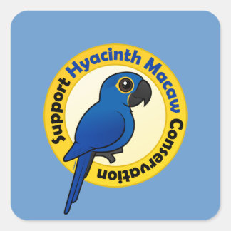 Pegatina Cuadrada Conservación de Hyacinth Macaw de Apoyo