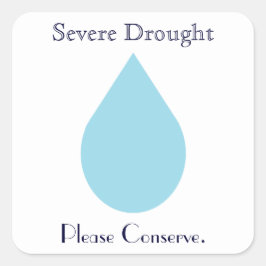 Pegatina Cuadrada Conservar el agua