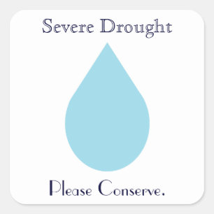 Pegatina Cuadrada Conservar el agua