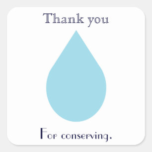 Pegatina Cuadrada Conserve el agua