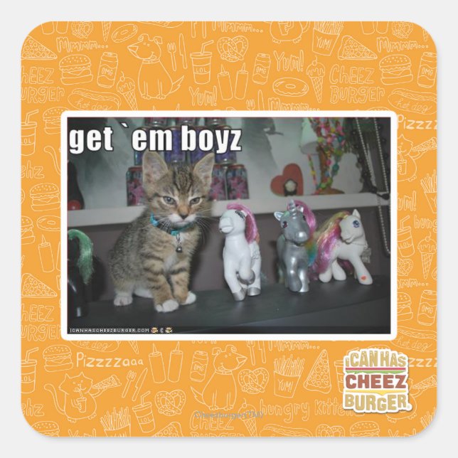 Pegatina Cuadrada Consígueme boyz (Anverso)