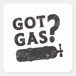 Pegatina Cuadrada Consiguió gas Scuba Bucear Agua del Océano Profund