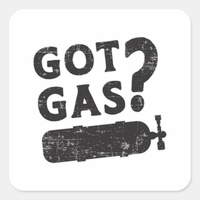 Pegatina Cuadrada Consiguió gas Scuba Bucear Agua del Océano Profund (Anverso)