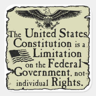 Pegatina Cuadrada Constitución de Estados Unidos