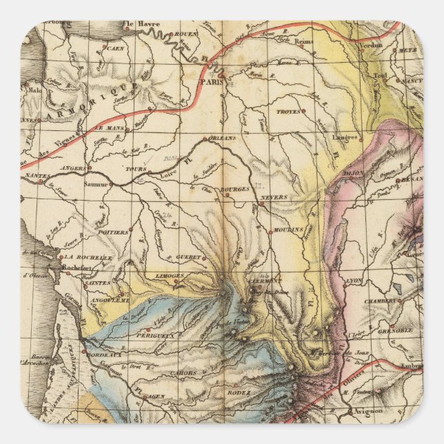 Pegatina Cuadrada Constitución de Francia (Anverso)