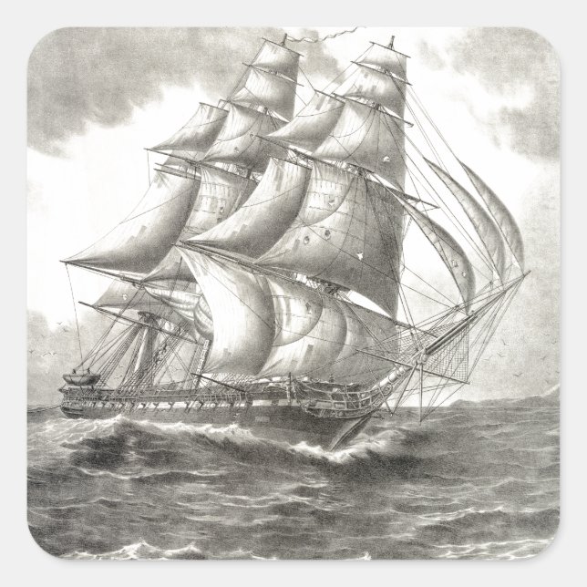 Pegatina Cuadrada Constitución de los Estados Unidos (Anverso)