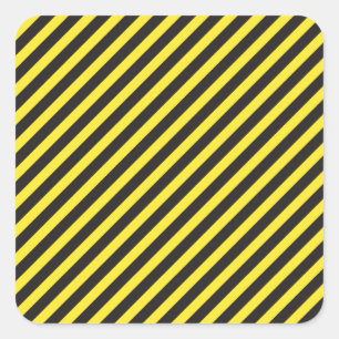 Pegatina Cuadrada Construcción a rayas - Diagonal amarillo y negro