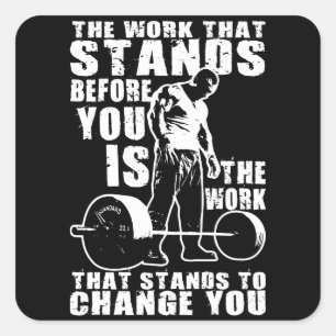 Pegatina Cuadrada "Construcción de cuerpos" Formación Motivacional