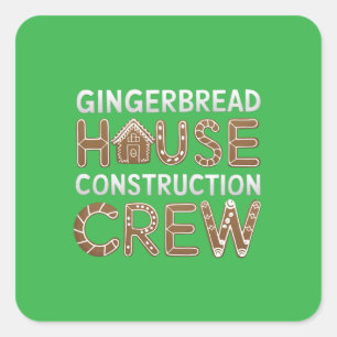 Pegatina Cuadrada Construcción de la casa Gingerbread Arte Digital