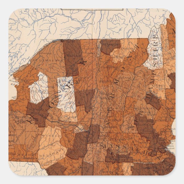 Pegatina Cuadrada Consumo NY, NJ, Nueva Inglaterra (Anverso)