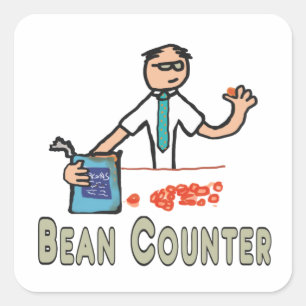 Pegatina Cuadrada Contador Bean Counter