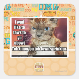 Pegatina Cuadrada Contador de tiempo de Sprinklur del césped