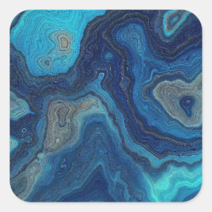 Pegatina Cuadrada “Contornos Pelágicos” – Un paisaje marino abstract