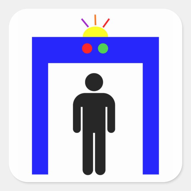 Pegatina Cuadrada control de seguridad de detección metalizado de ae (Anverso)