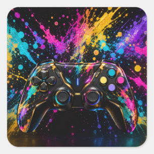 Pegatina Cuadrada Controlador de juegos