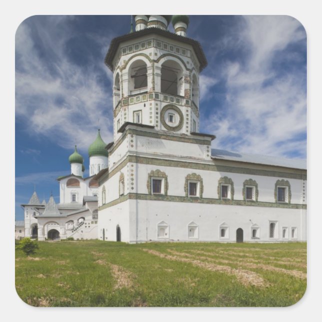 Pegatina Cuadrada Convento de Nikola-Vyazhischi (Anverso)