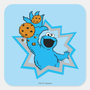 Pegatina Cuadrada Cookie Monster Extreme