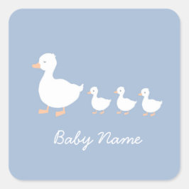 Pegatina Cuadrada Cookies Baby Shower Favor personalizadas Duckling