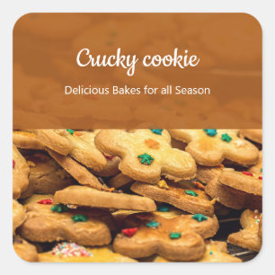 Pegatina Cuadrada Cookies Bakery Photo Professional Business