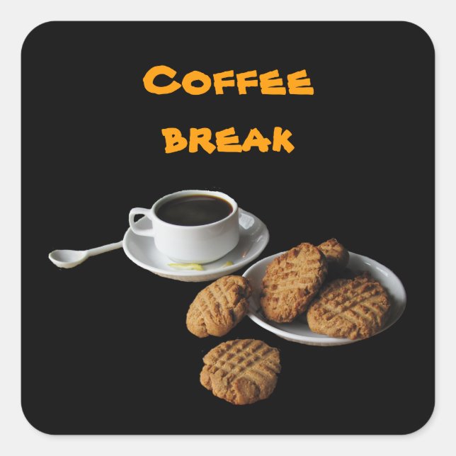 Pegatina Cuadrada Cookies de mantequilla de cacahuete (Anverso)