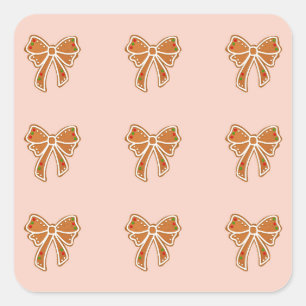 Pegatina Cuadrada Cookies de Navidades mínimos