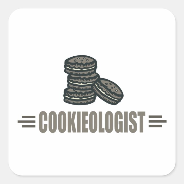 Pegatina Cuadrada Cookies divertidas (Anverso)