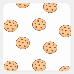 Pegatina Cuadrada cookies en blanco