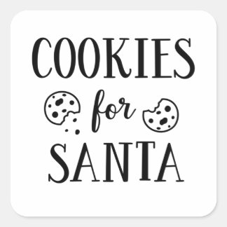 Pegatina Cuadrada Cookies Para Regalo De Navidades De Santa