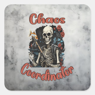 Pegatina Cuadrada Coordinador del caos