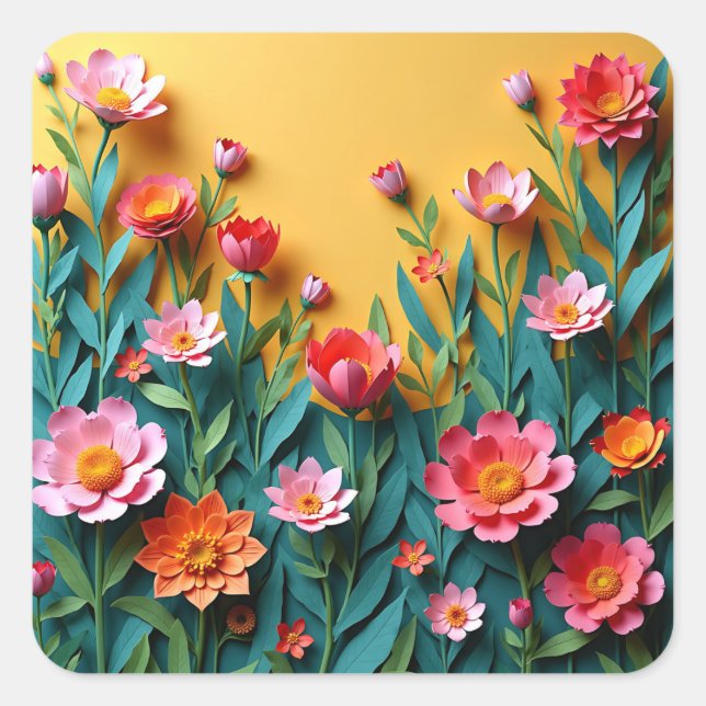 Pegatina Cuadrada Copa de Alegría: Colección de Pegatinas de café (Anverso)