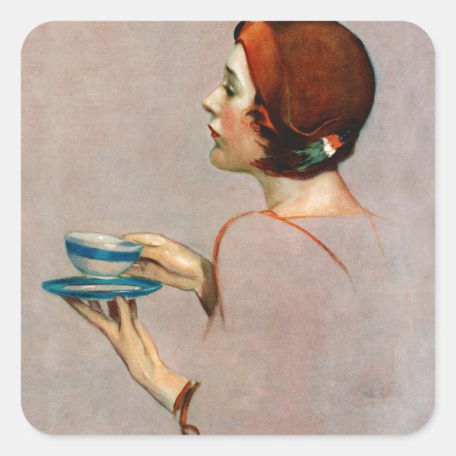 Pegatina Cuadrada Copa de Java (Anverso)