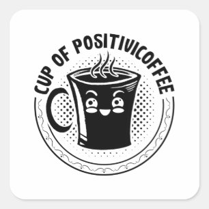 Pegatina Cuadrada Copa De Salud Mental De Ansiedad Positiva