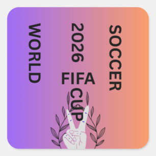 PEGATINA CUADRADA COPA MUNDIAL DE FÚTBOL 2026