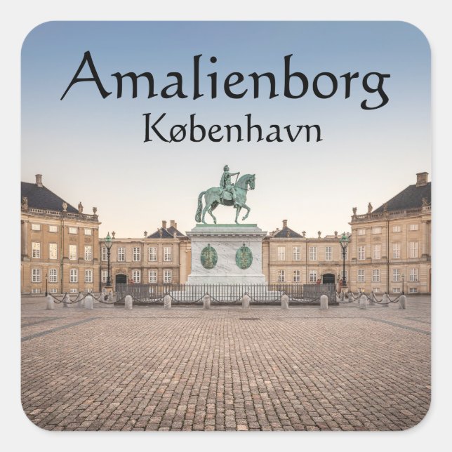 Pegatina Cuadrada Copenhague Dinamarca (Anverso)