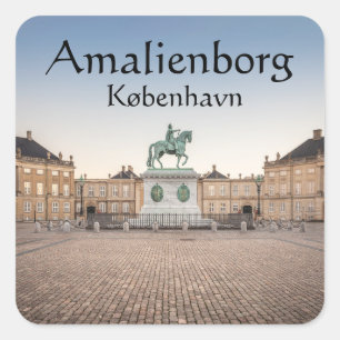 Pegatina Cuadrada Copenhague Dinamarca