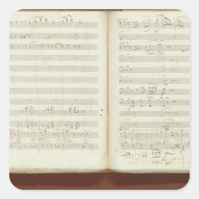 Pegatina Cuadrada Copia automática de 'La flauta mágica' (Anverso)