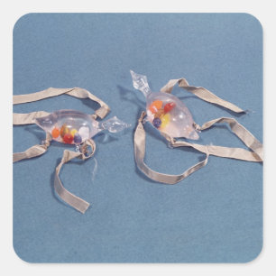 Pegatina Cuadrada Copia de dos termómetros médicos