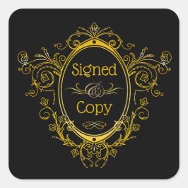 Pegatina Cuadrada Copia firmada - Placa del libro de autor