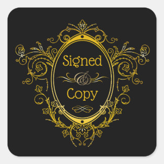 Pegatina Cuadrada Copia firmada - Placa del libro de autor