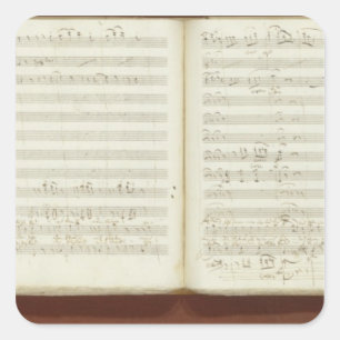 Pegatina Cuadrada Copia manuscrita 'del Flute mágico