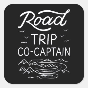 Pegatina Cuadrada Copiloto de viaje en carretera I - Navegador de RV