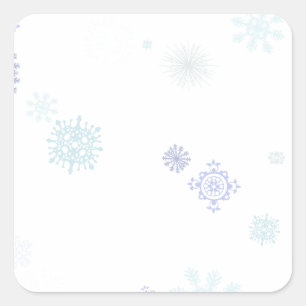 Pegatina Cuadrada Copos de nieve pálidos